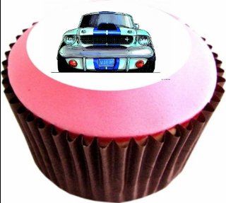 FORD MUSTANG SHELBY 12 x 38mm (1.5 Inch)Cake Toppers Edible wafer paper 760: Grocery & Gourmet Food