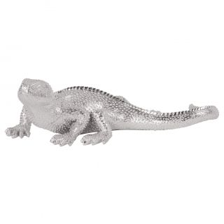 Bright Textured Nickel Lizard Figurine