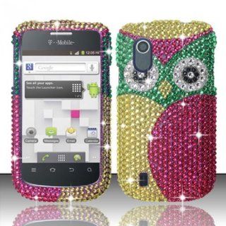 For ZTE Concord V768 (T Mobile) Full Diamond Design   Owl FPD: Cell Phones & Accessories