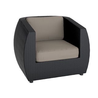 Corliving Seattle Patio Chair In Textured Black Weave