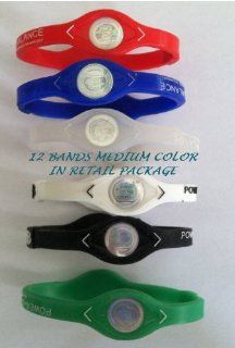 1 Dozen power Balance ion Titanium Baseball/sports Power Bands Medium Size  Closeout Price : Sports Fan Bracelets : Sports & Outdoors