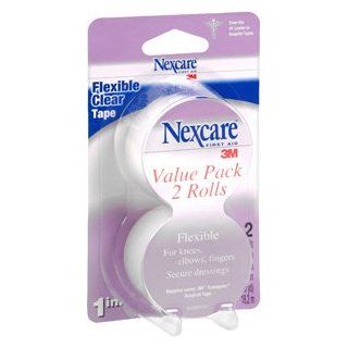 3M Nexcare Flexible Clear First Aid Tape 771 Valuepak 2PK 1X10YD: Health & Personal Care