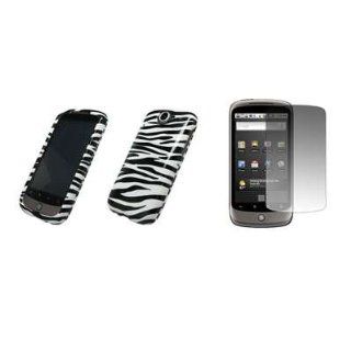 HTC Google Nexus One   Premium Zebra Stripes Design Design Snap On Cover Hard Case Cell Phone Protector + Crystal Clear LCD Screen Protector for HTC Google Nexus One Cell Phones & Accessories