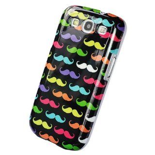 Bfun Colorful Beard Style Black Hard Cover Case for Samsung Galaxy S3 i9300: Cell Phones & Accessories