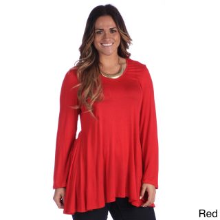 24/7 Comfort Apparel 24/7 Comfort Apparel Womens Plus Size Long Sleeve Tunic Red Size 1X (14W  16W)