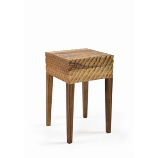 Manulution Quiet Accent Stool NLM1007 Finish: Walnut, Carving Pattern: Wormholes