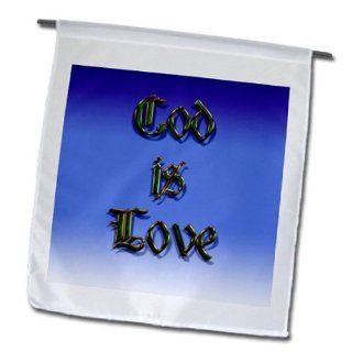 fl_110040_1 777images Designs Christian   God is Love, Text art with Old English text, looks like fine jewelry, jade marble print gold trim   Flags   12 x 18 inch Garden Flag : Outdoor Flags : Patio, Lawn & Garden