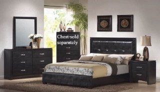 Shop 4pc Queen Size Bedroom Set in Black Finish at the  Furniture Store