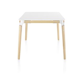Magis Steelwood Table MGS70./S Finish: Natural Beech Frame / White Top, Size: