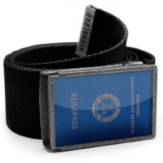 NEONBLOND Belt black "East German passport / identity card"   with buckle at  Mens Clothing store: Apparel Belts