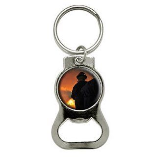 Graphics and More Firefighters Fighting Fire   Firemen Bottle Cap Opener Keychain (KB0791) : Automotive Key Chains : Office Products