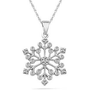 diamond snowflake pendant in sterling silver orig $ 179 00 now $ 152