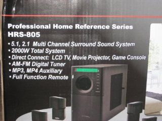 Vanderbach Audio 5 Speaker 5.1 2.1 Multi Channel Surround Sound System 2000w w/ remote AM/FM turner MP3/MP4 Game, Projection/ LCD direct connect Bass Woofer: Electronics