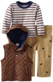Little Me Baby boys Infant Dog 3 Piece Jacket Set, Brown Multi, 18 Months: Clothing