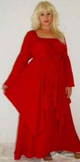 RED DRESS PEASANT LAYER RENAISSANCE   FITS   4X 5X 6X   G996A LOTUSTRADERS: Clothing