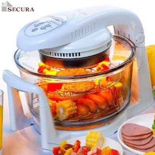 Secura Digital Halogen Infrared Turbo Convection Countertop Oven, Deluxe Package w/Extender Ring;Tong;Cook Racks 798DH: Kitchen & Dining
