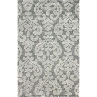 Nuloom Handmade Modern Damask Grey Rug (76 X 96)