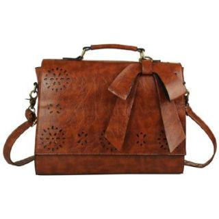 Ecosusi Women Large Vintage Leather Saddle Messenger Bag Lady Top Handle Briefcase Handbag Satchel (Black): Shoes