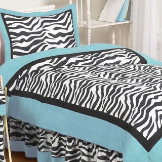 Sweet Jojo Designs Sweet Jojo Designs Turquoise Funky Zebra 3 piece Full/queen Comforter Set Black Size Full : Queen