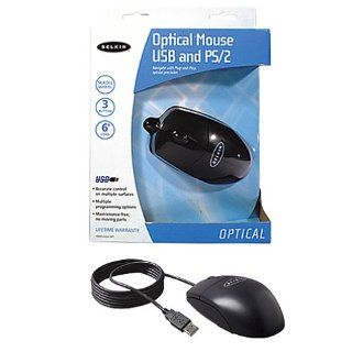 Belkin F8E814 BLK OPT USB/PS2 Optical Mouse (Black): Electronics