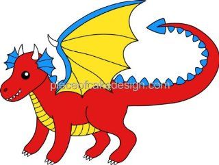 1/4 Sheet ~ Red Childrens Dragon Birthday ~ Edible Image Cake/Cupcake Topper  Dessert Decorating Cake Toppers  Grocery & Gourmet Food