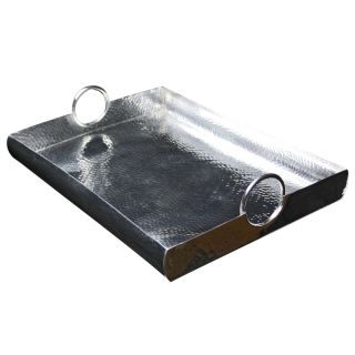 Highpoint Collection Large Hammered Polished Nickel Tray