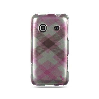 Pink Plaid Hard Cover Case for Samsung Galaxy Prevail SPH M820 Cell Phones & Accessories