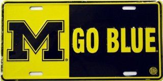 (6x12) University of Michigan Wolverines Go Blue NCAA Tin License Plate   Prints