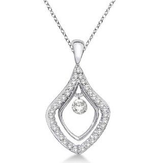 Unique Shaped Diamond Pendant Necklace 14k White Gold (0.30ct) Allurez Jewelry