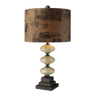 Brantley 1 light Cream And Matte Grey Table Lamp