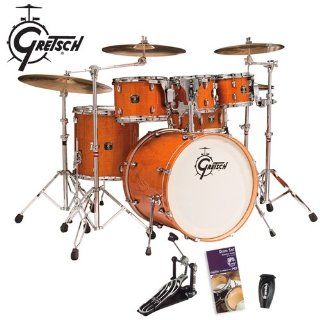Gretsch Catalina Maple Amber 6 Piece Shell Kit (CMT E825P AMB)   Bonus! Includes Evans Drumset Survival Guide, LP Rumba Shaker (LP201BK) & Gibraltar Bass Drum Pedal (6611): Musical Instruments