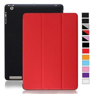KHOMO  DUAL Red Case Polyurethane Cover FRONT + Hard Rubberized Poly carbonate BACK Protector for Apple iPad 2 , iPad 3 & iPad 4: Computers & Accessories