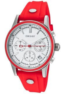 DKNY NY8172  Watches,Womens Chronograph White Dial Red Rubber, Chronograph DKNY Quartz Watches