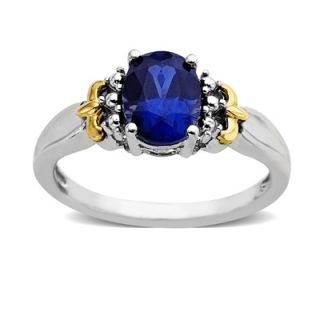 sapphire ring in sterling silver and 14k gold orig $ 59 00 now $ 44