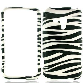 Black White Zebra Stripe Hard Cover Case for Samsung Galaxy Rush SPH M830 Cell Phones & Accessories