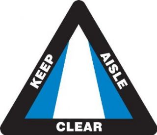 Accuform Signs PSR823 Slip Gard Adhesive Vinyl Triangle Shape Floor Sign, Legend "KEEP AISLE CLEAR", 17" Length, Blue/Black on White: Industrial Floor Warning Signs: Industrial & Scientific