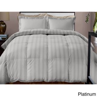 Hotel Grand Hotel Grand Damask Stripe 800 Thread Count Cotton Rich Down Alternative Comforter Grey Size Twin