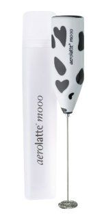 Aerolatte Mooo Milk Frother with Travel Case, Cow Print: Kitchen & Dining