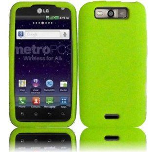 Silicone Jelly Skin Case for LG Viper 4G LS840 Connect 4G MS840   Neon Green: Cell Phones & Accessories