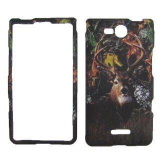 Camo ONE Leaf Buck Deer REAL TREE FACEPLATE PROTECTOR HARD RUBBERIZED CASE FOR LG OPTIMUS EXCEED VS840PP / LUCID 4G VS840 VERIZON PREPAID SNAP ON: Cell Phones & Accessories