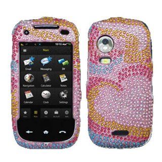 Hard Plastic Snap on Cover Fits Samsung M850 Instinct HD Rainbow Hearts Full Diamond/Rhinestone Sprint: Cell Phones & Accessories