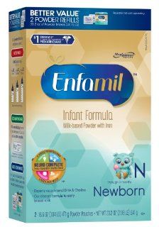 Enfamil Newborn Infant Formula, Refill Pack, 16.6 Ounce  2 Count (Packaging May Vary): Health & Personal Care