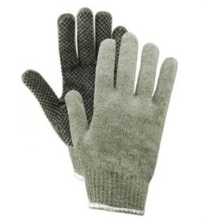Magid G843P Grayt Shadow Dotted Medium Weight Cotton/Polyester Glove with Knit Wrist Cuff, Work, 9 1/2" Length, Men's Size, Gray (Case of 12): Industrial & Scientific