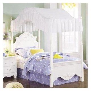 4083A Diana Twin Canopy Bed with Graceful Canopy Bun Feet and Carved Wood Detailing in Cottage: Home & Kitchen