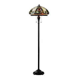 Z lite 3 light Multicolor Tiffany Floor Lamp With Ornate Scrolled Pattern