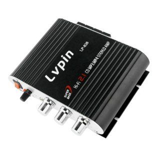 LVPIN LP 838 Car Motorbike Computer Power Amplifier HIFI 2.1 CD  MP4 Stereo AMP with US Plug   Black  Vehicle Multi Channel Amplifiers 