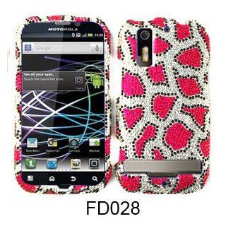 For Motorola Photon MB855 Diamond Bling Case Cover   Pink Leopard FD028: Cell Phones & Accessories