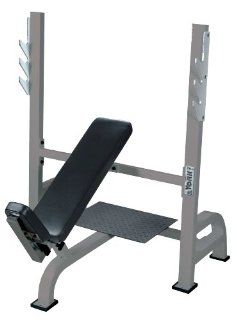 York Barbell STS Olympic Incline Bench with Gun racks   Silver : Adjustable Weight Benches : Sports & Outdoors