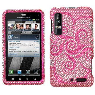 Asmyna MOTXT862HPCDM186NP Luxurious Dazzling Diamante Case for Motorola Droid 3 XT862   1 Pack   Retail Packaging   Whirl Flower: Cell Phones & Accessories