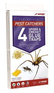 JT Eaton 844 Pest Catchers Large Spider and Cricket Size Attractant Scented Glue Trap, 4 Traps  Home Pest Control Traps  Patio, Lawn & Garden